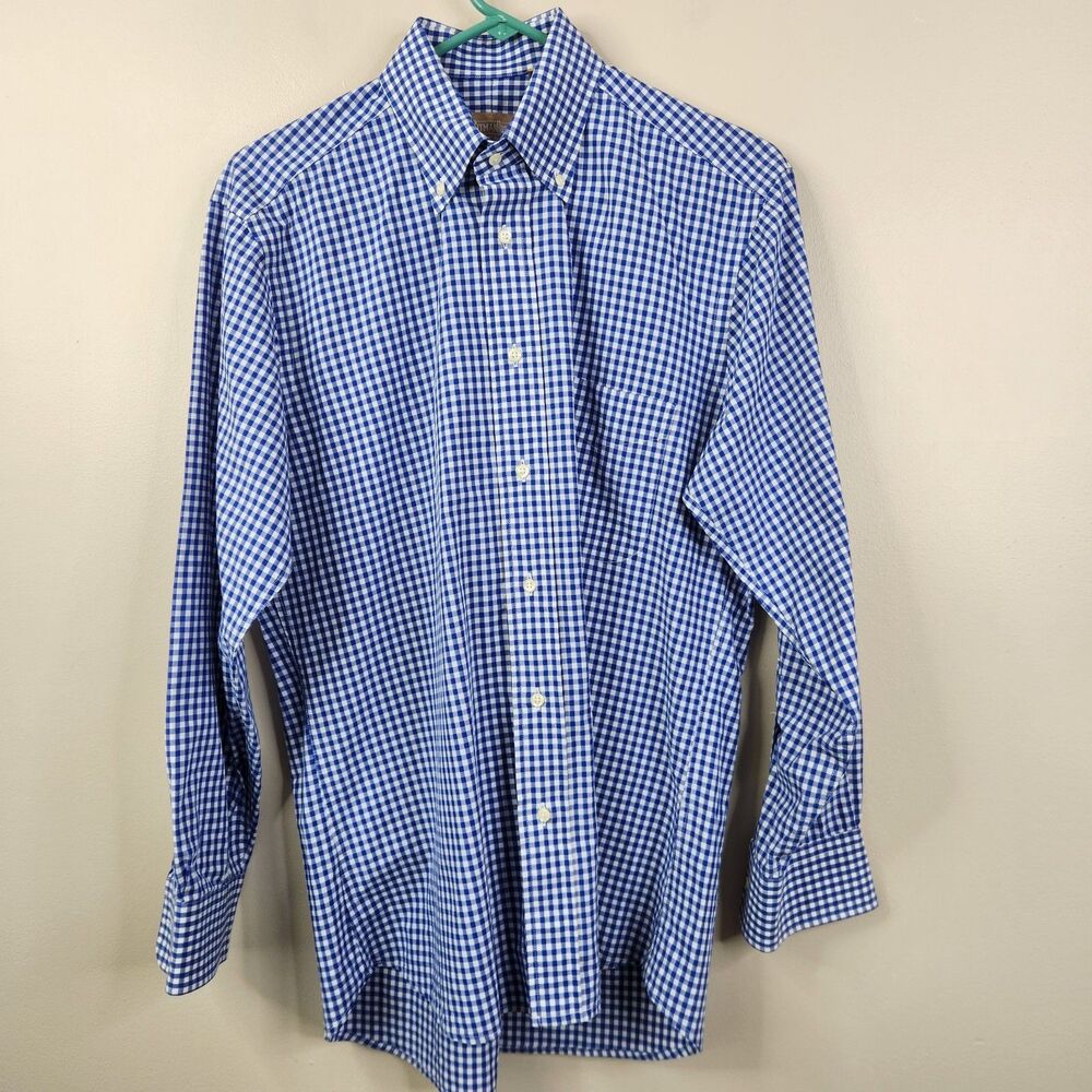 Gitman Bros Long Sleeve Gingham Plaid Single Pocket Button Down Shirt 15-32